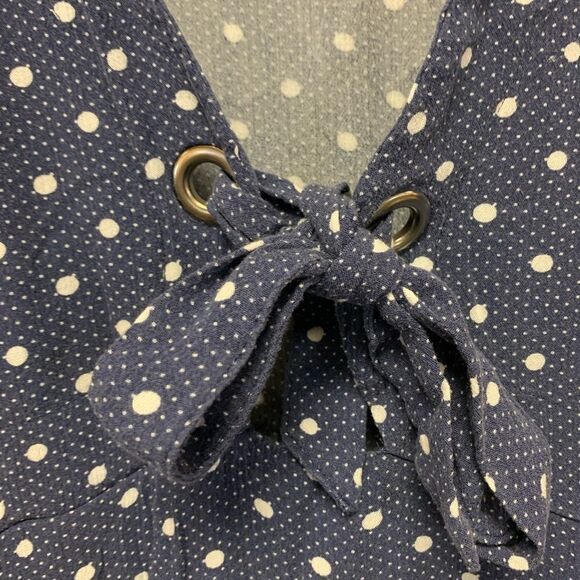 American Eagle Outfitter Grommet Tie Polka Dot Mini Dress sz L - Picture 2 of 4